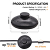 5FT Foot Pedal Switch AC 125V Inline Push Button with Polarized Wire Plug & Round Control Lamp for Christmas Tree Decorations ‌