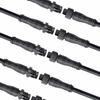 M12 4-Pin LED Connector Set - Male & Female Plug with 30cm 18AWG Cable, IP67 Waterproof for Outdoor LED Strips, Car, Truck, Boat Lighting